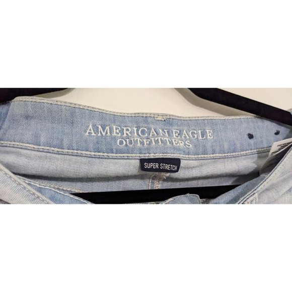 American Eagle Outfitters Super Stretch Hi-Rise Shortie AEO Denim X Shorts Sz 10 - Picture 3 of 7